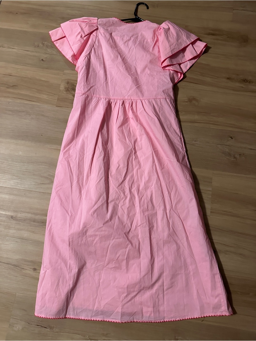 Shop the Mint Pink Maxi Dress with Button Front - Picture 3 of 6